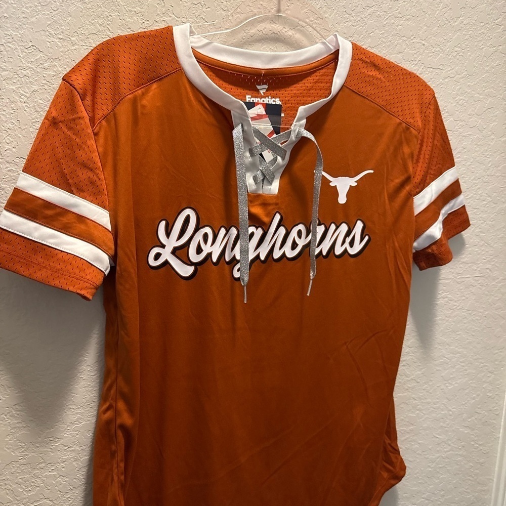 Fanatics Women's Longhorns Orange and White Sports Jersey